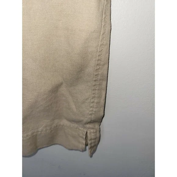Eddie Bauer Blakely Fit Women's Crop Pants Size 6 Petite Beige 100% Linen - Picture 3 of 6